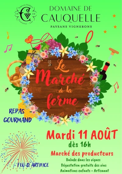 MARCHE FERME 1_au Domaine de Cauquelle saison 2026 le marché à la ferme du mardi 11 août 2026 au Domaine de Cauquelle
