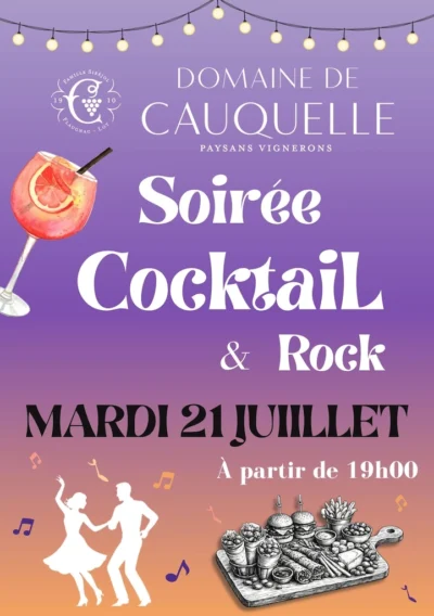 SOIREE COCKTAIL_1_au Domaine de Cauquelle saison 2026 soirée cocktail mardi 21 juillet 2026 au Domaine de Cauquelle